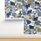 Cat Vintage Floral Gold Cats Navy Blue And Flowers Garden With Custom Removable Wallpaper by Spoonflower Peel & Stick Wallpaper 2FT Wide